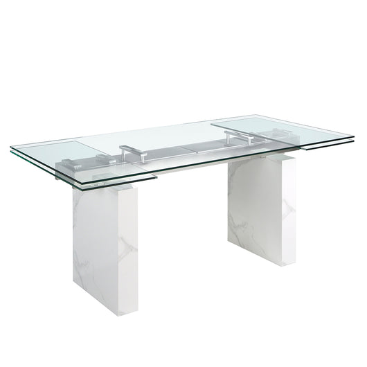 Tavolo da pranzo 180 x 90 x 77 cm allungabile rettangolare vetro temperato