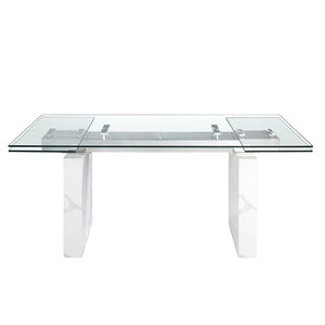 Tavolo da pranzo 180 x 90 x 77 cm allungabile rettangolare vetro temperato