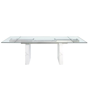 Tavolo da pranzo 180 x 90 x 77 cm allungabile rettangolare vetro temperato