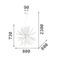 Sospensione Contemporanea Leaves Metallo Bianco 12 Luci G9 3W 3000K Luce Calda