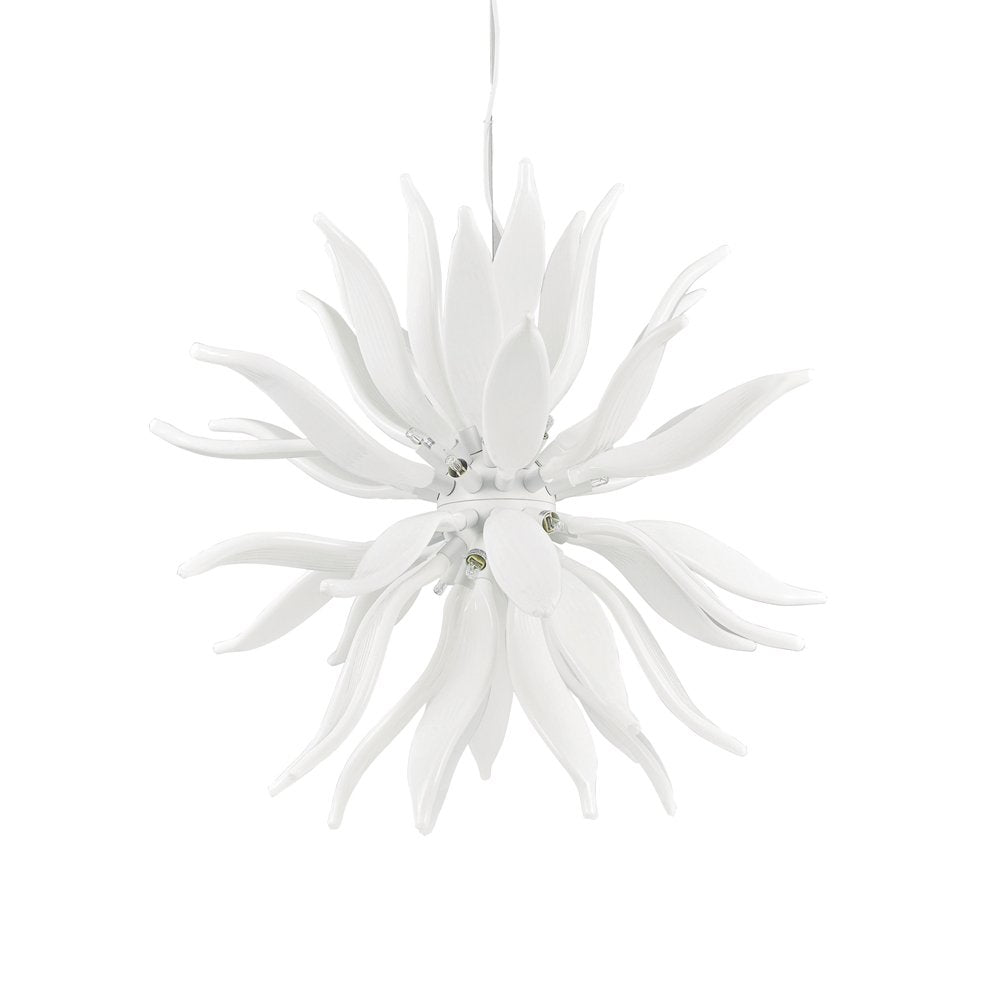 Sospensione Contemporanea Leaves Metallo Bianco 12 Luci G9 3W 3000K Luce Calda