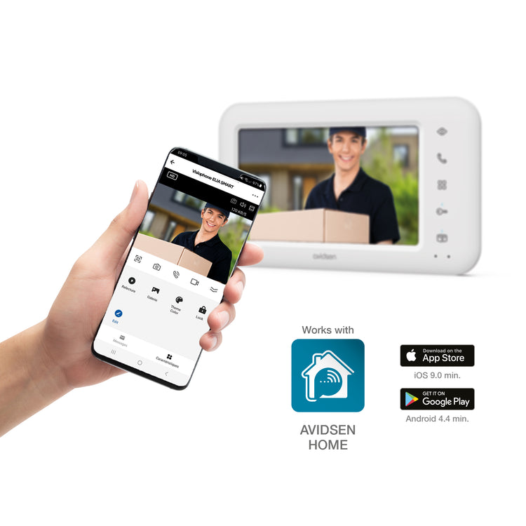 Elia Smart Wi-Fi Videocitofono Monofamiliare 2 Fili Connesso allo smartphone - Schermo 7'' a colori con visione notturna