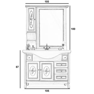 Completo 105 arredo bagno classico noce