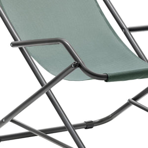 Dondolina con braccioli Creta Metal far acciaio con telo verde salvia 190 TEX