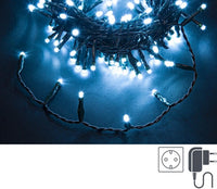 Luci Natale 100 LED Bianco, Filo Verde 5mm, IP44 (12 Pezzi)