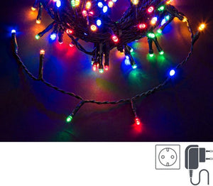 Luci Natale 300 LED Multicolore, Filo Verde 5mm, IP44 (12 Pezzi)