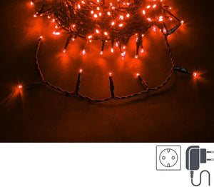 Luci Natale 300 LED Rosso, Filo Verde 5mm, IP44 (12 Pezzi)