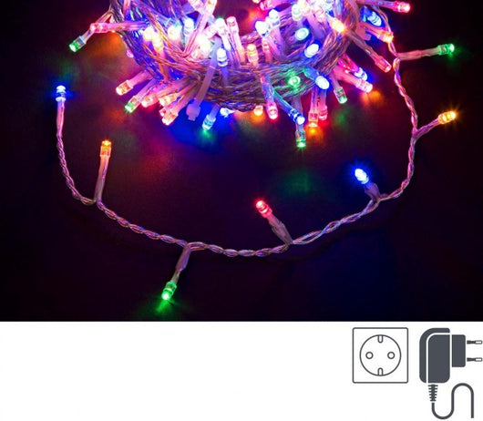 Luci Natale 180 LED Multicolore, Filo Trasparente 5mm, IP44 (12 Pezzi)