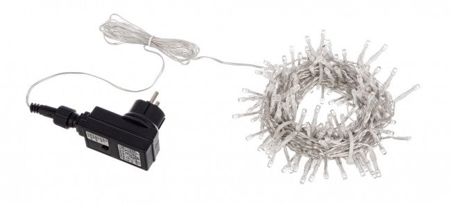 Luci Natale 300 LED Bianco, Filo Trasparente 5mm, IP44 (12 Pezzi)