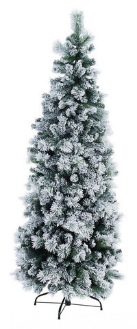 Albero di Natale Slim Praga Innevato Altezza 240cm con 1043 Rami