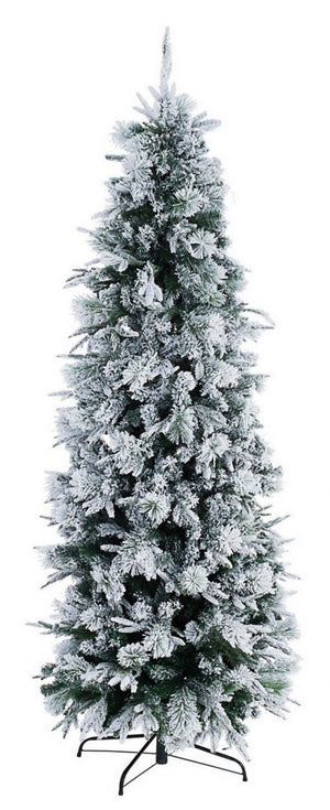 Albero di Natale Slim Dresda Innevato Altezza 240cm con 1196 Rami