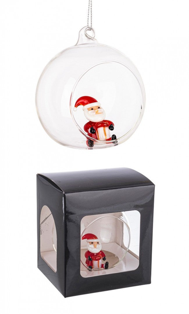 Sfera Aperta VT Yule con Babbo Natale e Scatola Diametro 80cm (6 Pezzi)