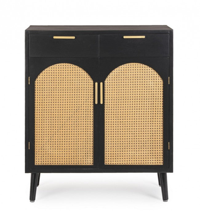 Credenza 2 ante 2 cassetti nera ( Pezzi) - JOSINE