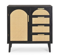 Credenza un'anta 4 cassetti nera ( Pezzi) - JOSIE