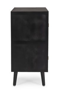 Credenza un'anta 4 cassetti nera ( Pezzi) - JOSIE