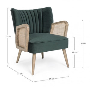 Poltrona stile scandinavo Verde - VIRNA