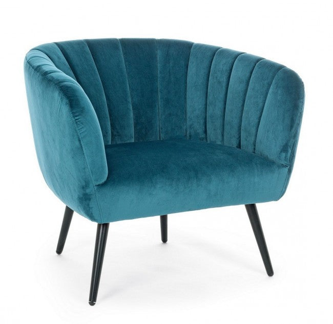 Poltrona stile scandinavo Blu Pavone - AVRIL