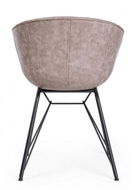 Sedia nera in Ecopelle Beige Vintage - WARHOL