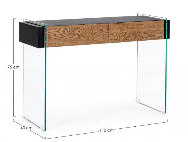 Consolle 2 cassetti Wood nera110X40 - SARA