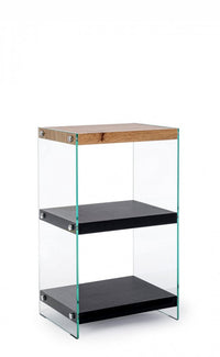 Libreria 3 piani Wood nera - LINE