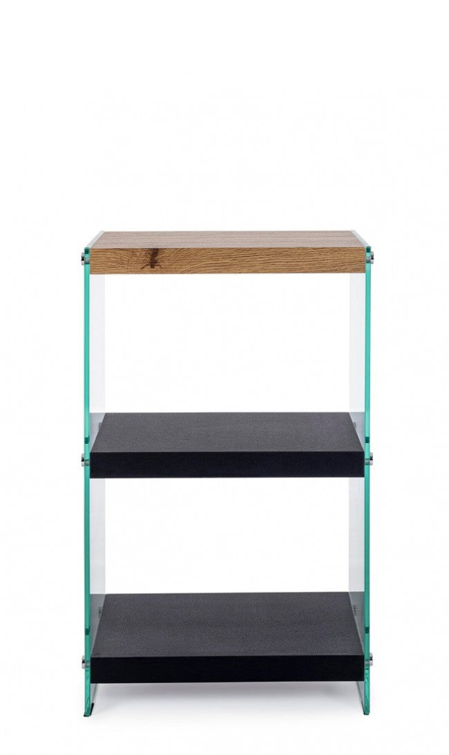 Libreria 3 piani Wood nera - LINE