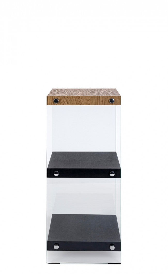 Libreria 3 piani Wood nera - LINE