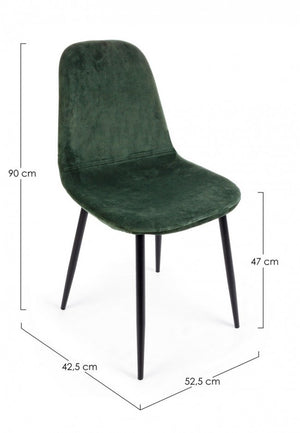 Sedia Velluto Verde Scuro (4 Pezzi) - IRELIA