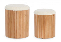 Set 2 Pouf Contenitore Neda Naturale Bia - COZY JAPANDI