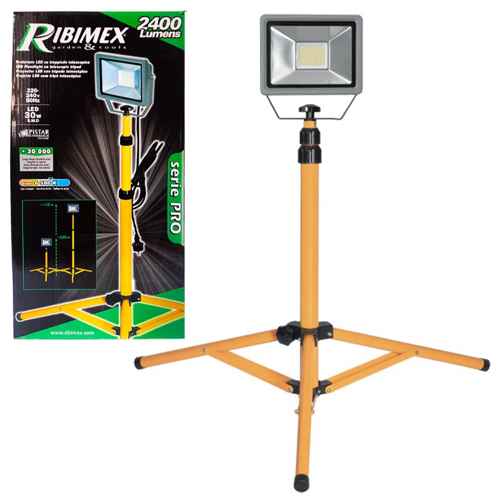 Faro da cantiere LED su treppiede Faretto 30 W - Ribimex PRSPOT32TTP