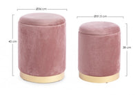 Set 2 Pouf Contenitore Rosa Antico - POLINA