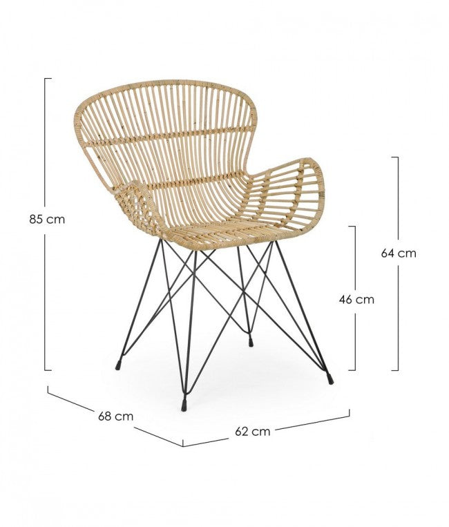 Poltrona Venturs Naturale (4 Pezzi) - METAL RATTAN