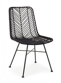 Sedia Lorena nera (2 Pezzi) - METAL RATTAN