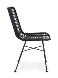 Sedia Lorena nera (2 Pezzi) - METAL RATTAN