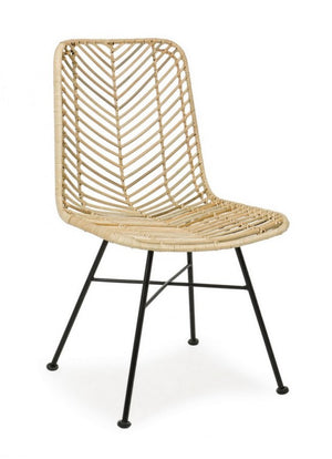 Sedia Lorena Naturale (2 Pezzi) - METAL RATTAN