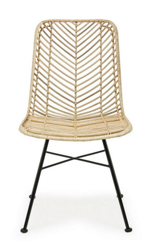 Sedia Lorena Naturale (2 Pezzi) - METAL RATTAN