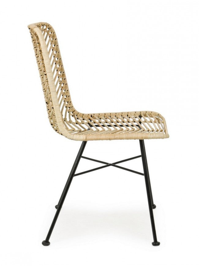 Sedia Lorena Naturale (2 Pezzi) - METAL RATTAN