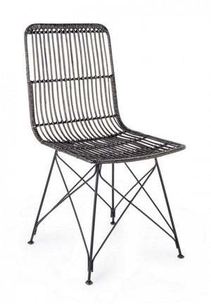 Sedia Lucila Kubu nera (4 Pezzi) - METAL RATTAN