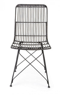 Sedia Lucila Kubu nera (4 Pezzi) - METAL RATTAN