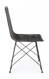 Sedia Lucila Kubu nera (4 Pezzi) - METAL RATTAN