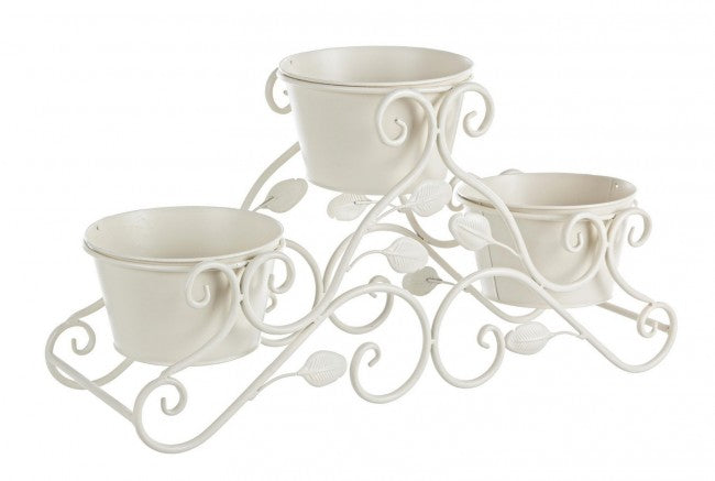 Vaso 3 piani Crema (2 Pezzi) - GISELLE