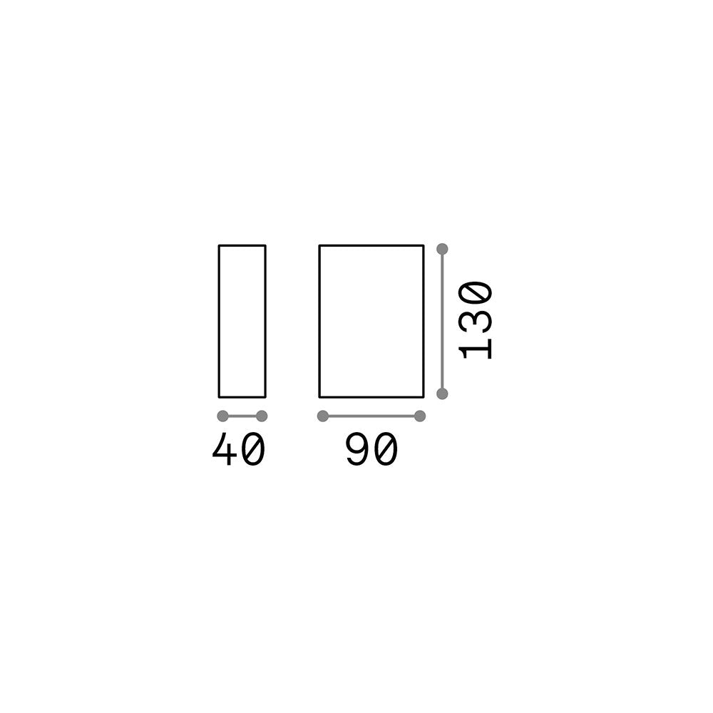 Applique Moderna Tetris-2 Alluminio Antracite 2 Luci 3W 3000K Luce Calda