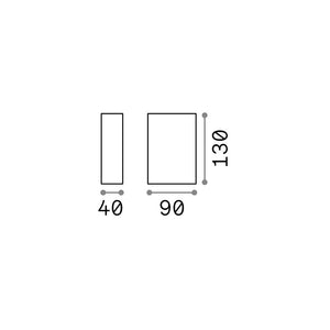 Applique Moderna Tetris-2 Alluminio Antracite 2 Luci 3W 3000K Luce Calda