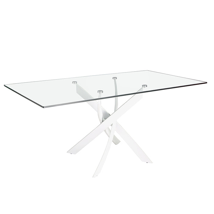 Tavolo da pranzo rettangolare 160x95x75 cm in vetro design moderno