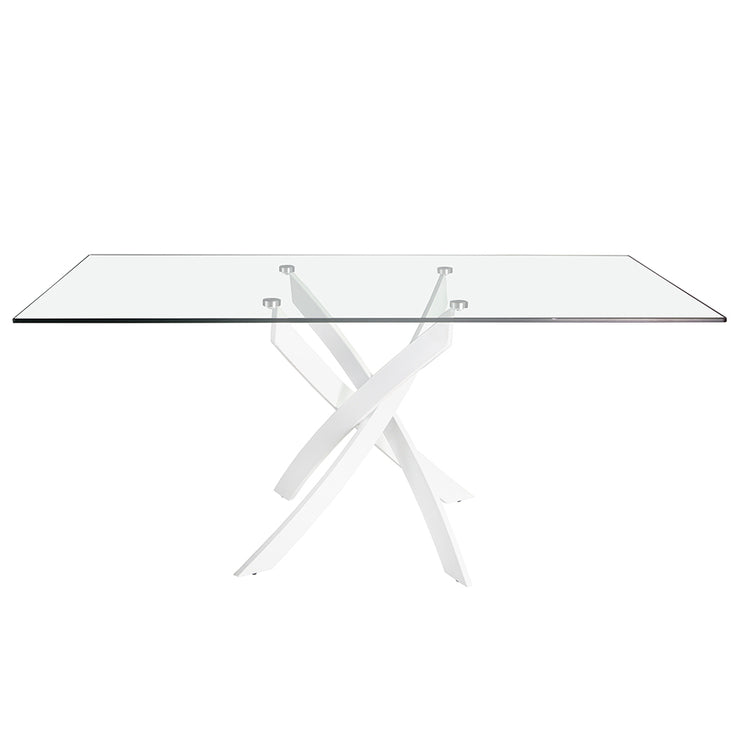 Tavolo da pranzo rettangolare 160x95x75 cm in vetro design moderno