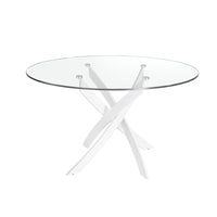 Tavolo da pranzo rotondo diametro 120x75 cm in vetro design moderno