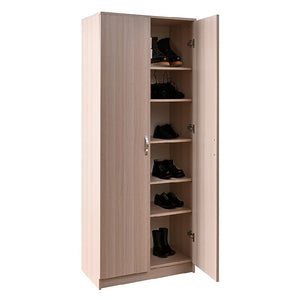 Mobile Armadio 2 Ante 71x38 H 182 cm 6 Ripiani Porta Scarpe Multiuso colore Olmo