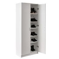 Mobile Armadio 2 Ante 71x38 H 182 cm 6 Ripiani Porta Scarpe Multiuso colore Bianco