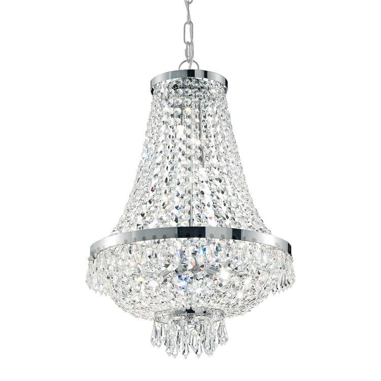 Lampadario Classico Caesar Metallo-Cristallo Cromo 12 Luci G9 3W 3000K