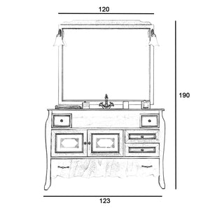Mobile bagno finitura decapè 123 cm