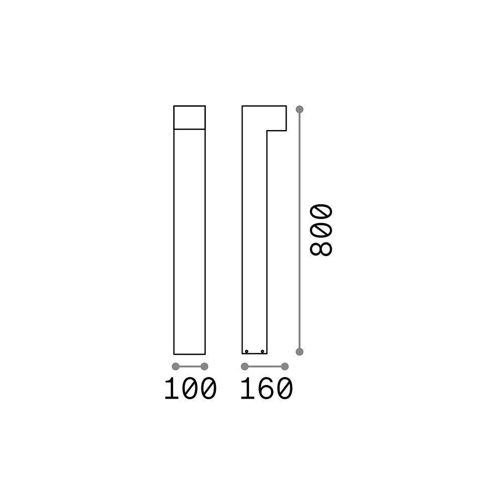 Piantana Moderna Sirio Alluminio Nero 2 Luci 3W 3000K Luce Calda H80Cm